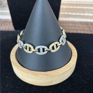 Elegant 18K Gold filled and Silver Chain Bracelet